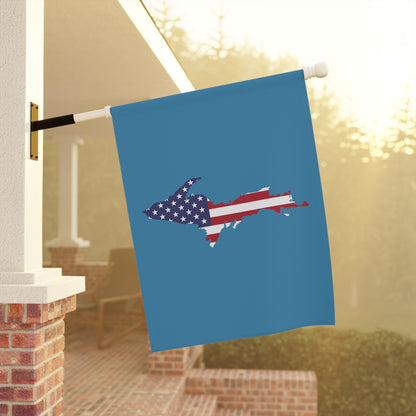 Michigan Upper Peninsula Home & Garden Flag (w/ UP USA Flag) | Lake Michigan Blue