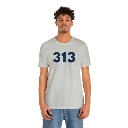 Detroit '313' T-Shirt (Geometric Sans Font) | Unisex Standard Fit