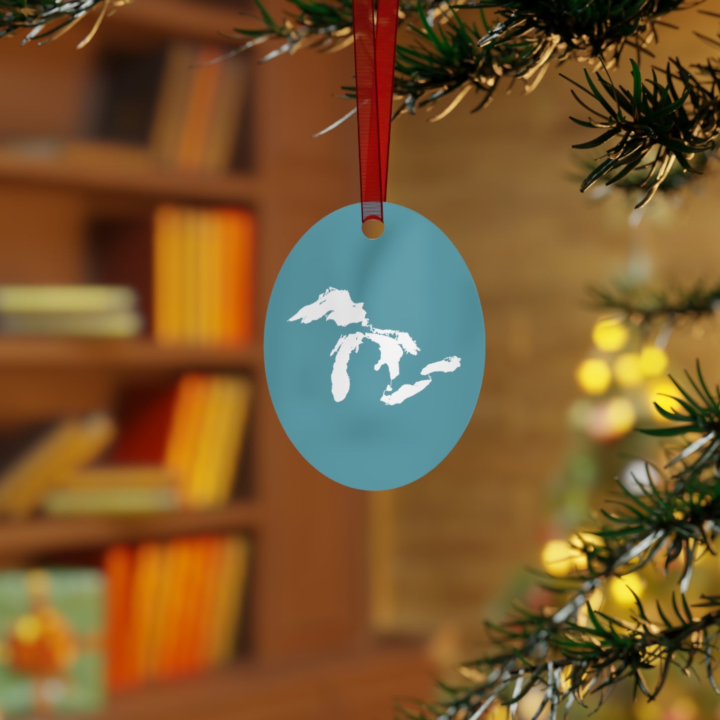 Great Lakes Christmas Ornament | Metal - Huron Blue