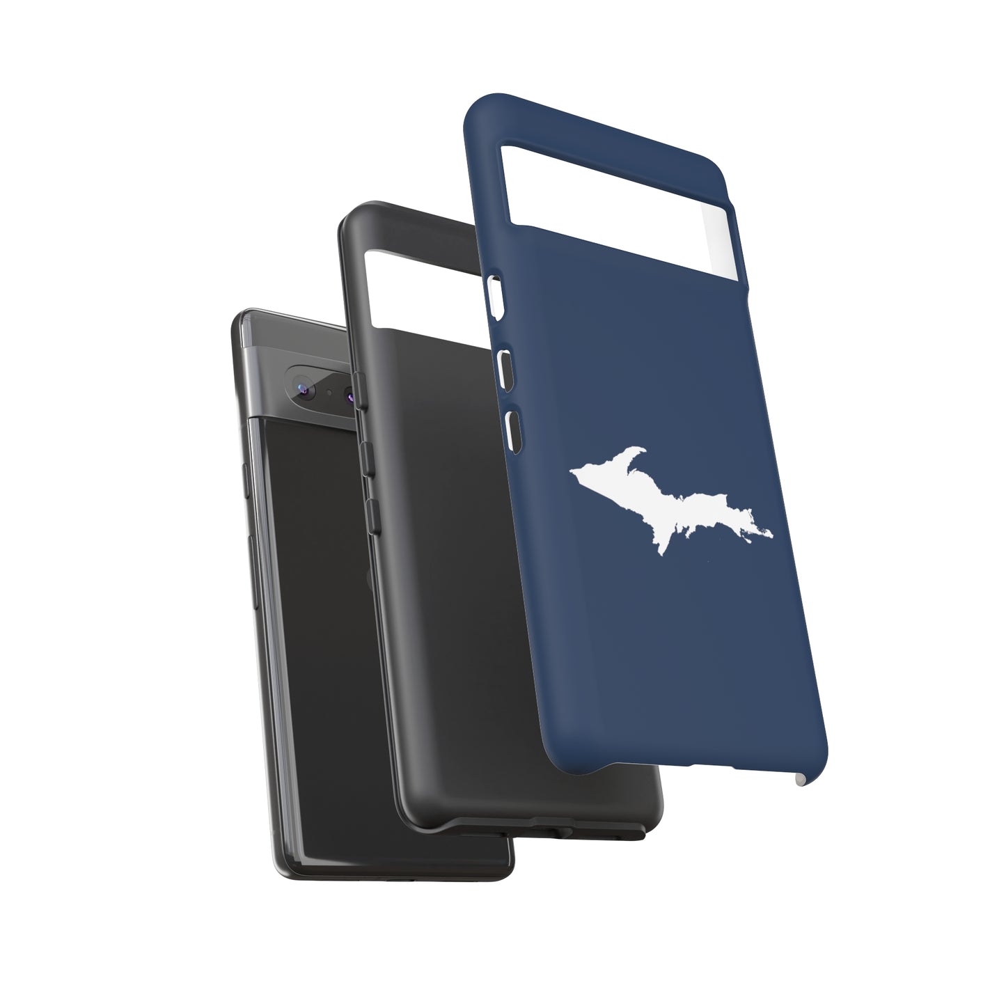 Michigan Upper Peninsula Tough Phone Case (Navy w/ White UP Outline) | Samsung & Pixel Android