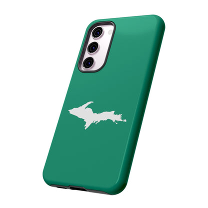 Michigan Upper Peninsula Tough Phone Case (Emerald Green w/ UP Outline) | Samsung & Pixel Android