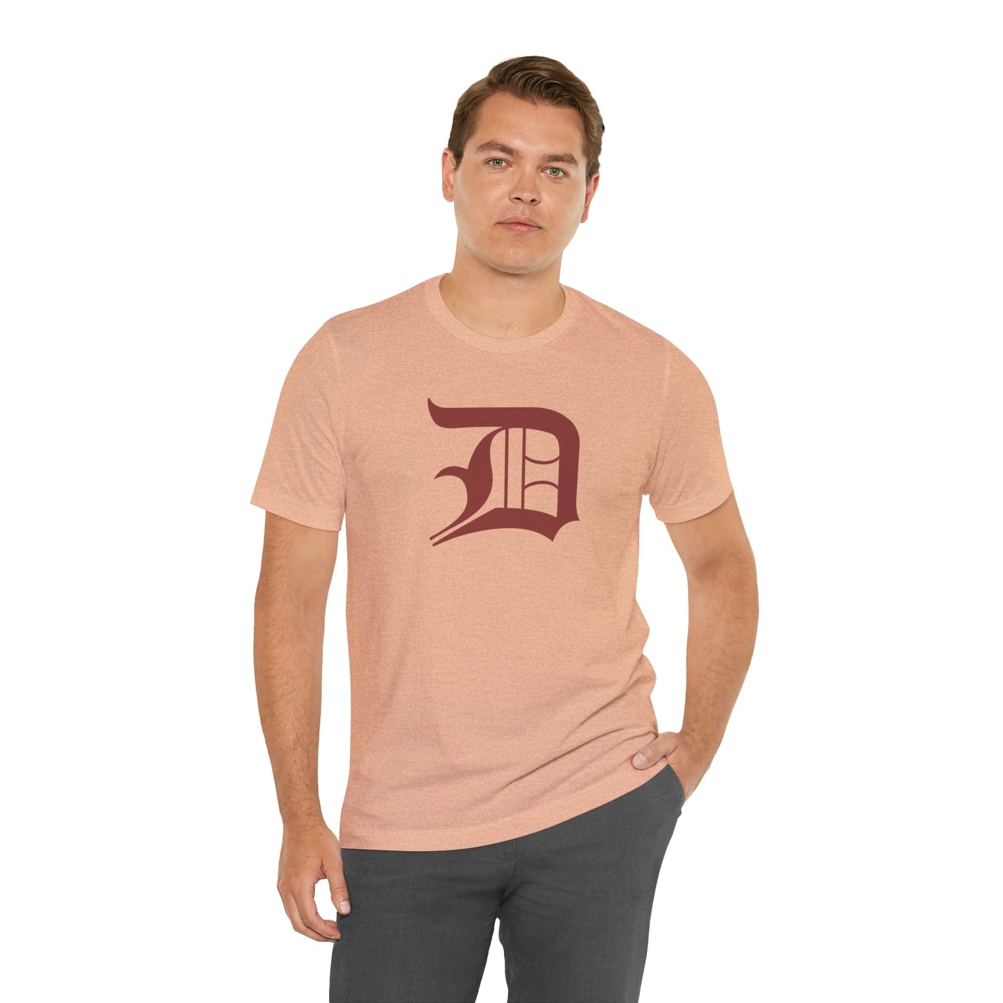 Detroit 'Old English D' T-Shirt (Ore Dock Red) | Unisex Standard