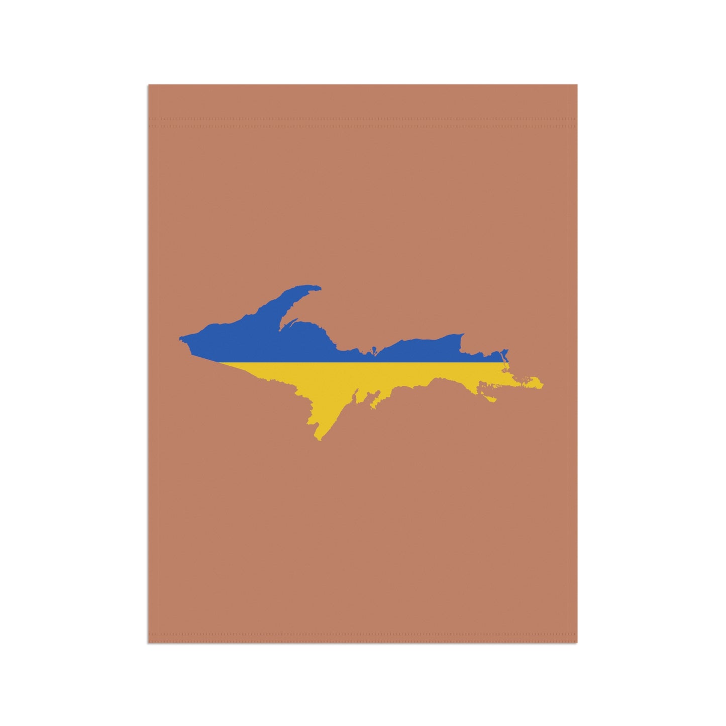 Michigan Upper Peninsula Home & Garden Flag (w/ UP Ukraine Flag) | Copper Color