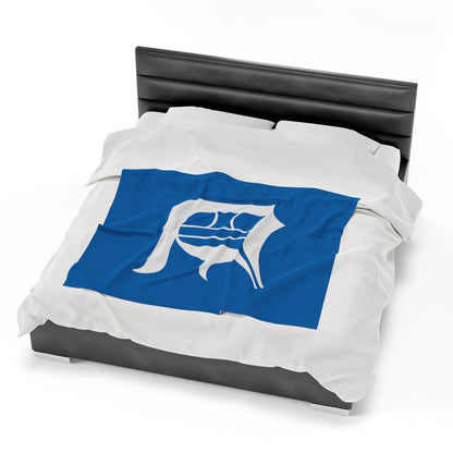 Detroit 'Old English D' Plush Blanket | Azure