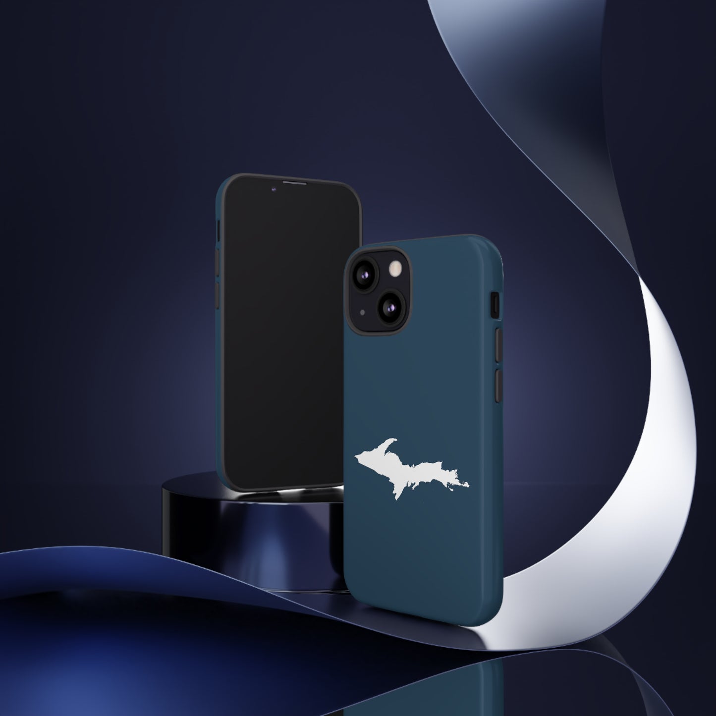 Michigan Upper Peninsula Tough Phone Case ('37 Caddie Cavalier Blue w/ UP Outline) | Apple iPhone