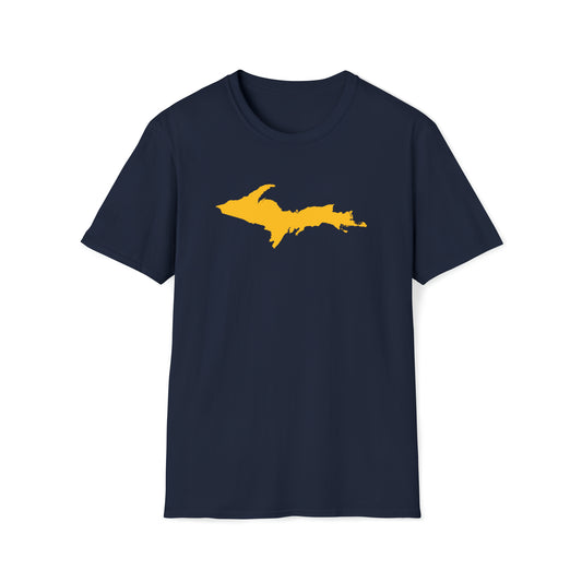 Michigan Upper Peninsula T-Shirt (w/ Gold UP Outline) | Unisex Budget