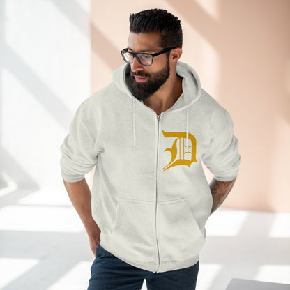 Detroit 'Old English D' Hoodie (Gold) | Unisex Full Zip