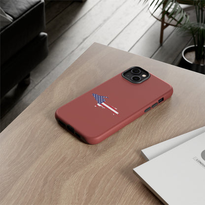 Michigan Upper Peninsula Tough Phone Case (Ore Dock Red w/ UP USA Flag Outline) | Apple iPhone