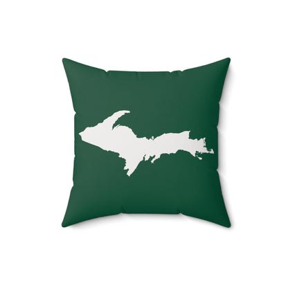 Michigan Upper Peninsula Accent Pillow (w/ UP Outline) | Superior Green