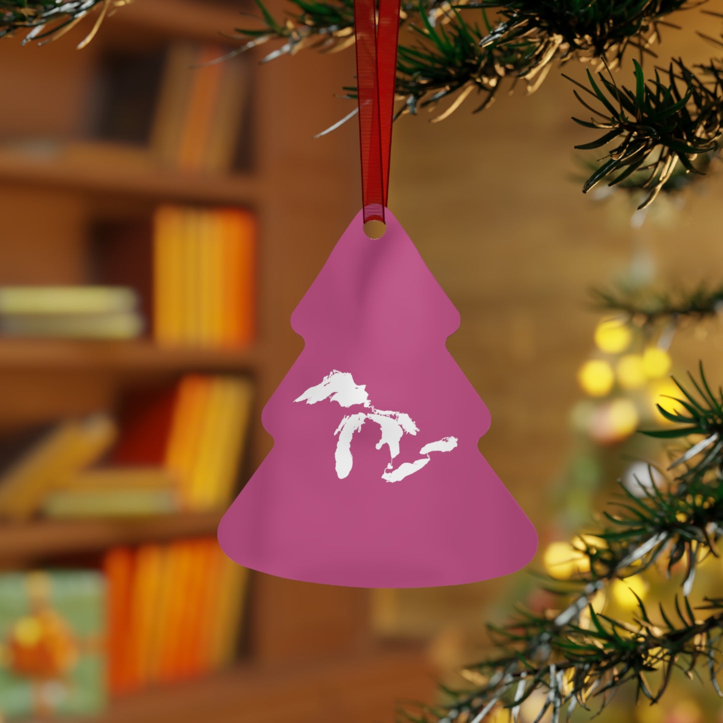 Great Lakes Christmas Ornament | Metal - Apple Blossom Pink