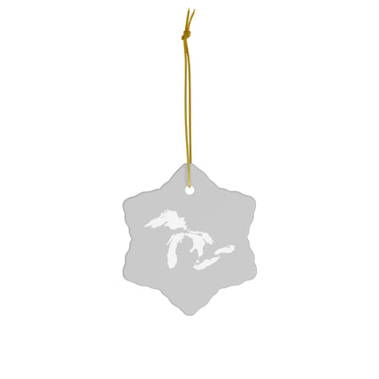 Great Lakes Christmas Ornament (Platinum) | Ceramic - 4 Shapes