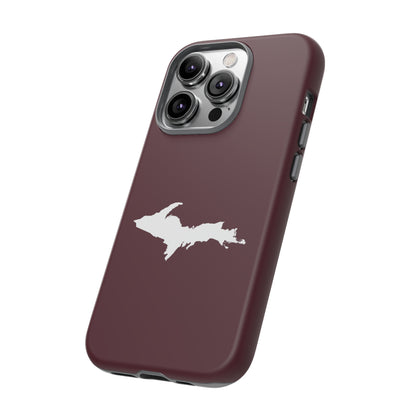 Michigan Upper Peninsula Tough Phone Case (Old Mission Burgundy w/ UP Outline) | Apple iPhone