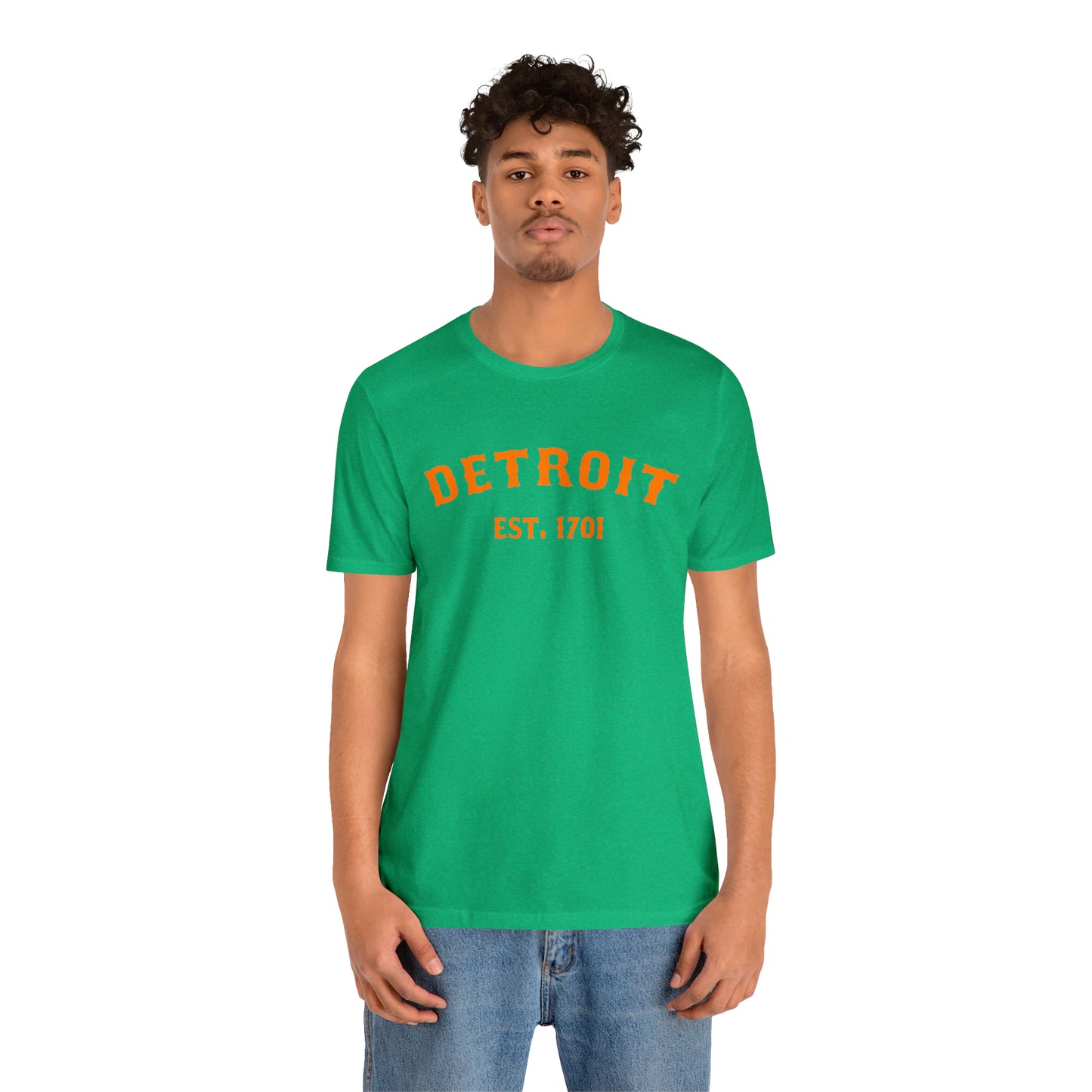 Detroit EST. 1701' T-Shirt (Orange Ballpark Font) | Unisex Standard