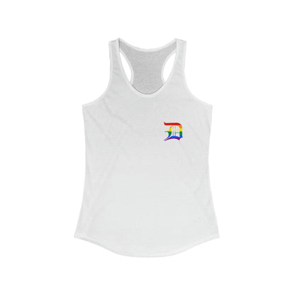 Detroit 'Old English D' Tank Top (Mini Rainbow Pride 'D') | Women's Racerback