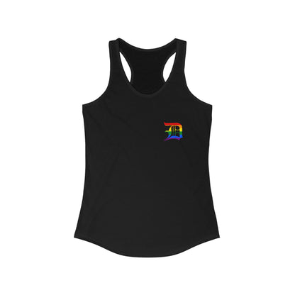 Detroit 'Old English D' Tank Top (Mini Rainbow Pride 'D') | Women's Racerback