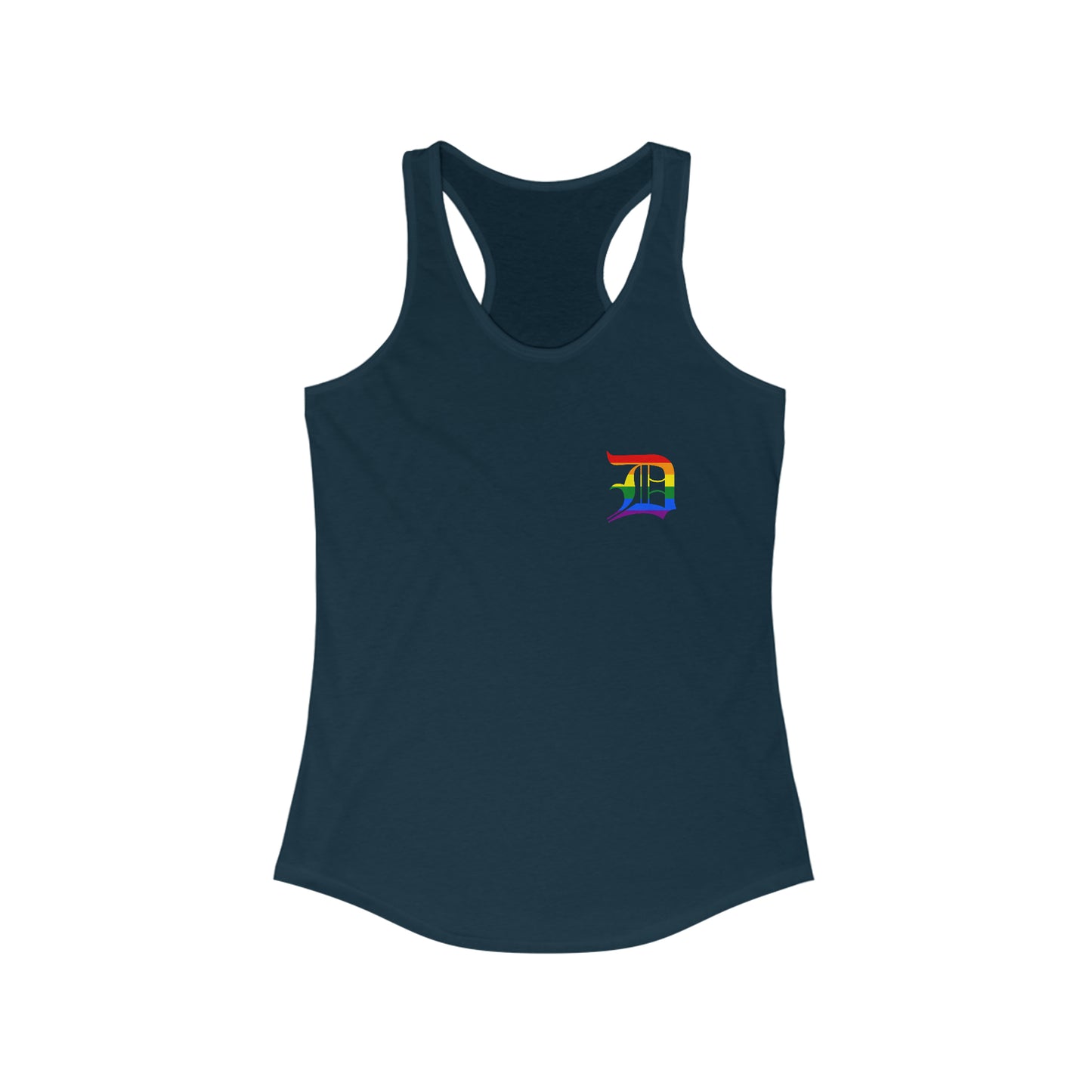 Detroit 'Old English D' Tank Top (Mini Rainbow Pride 'D') | Women's Racerback