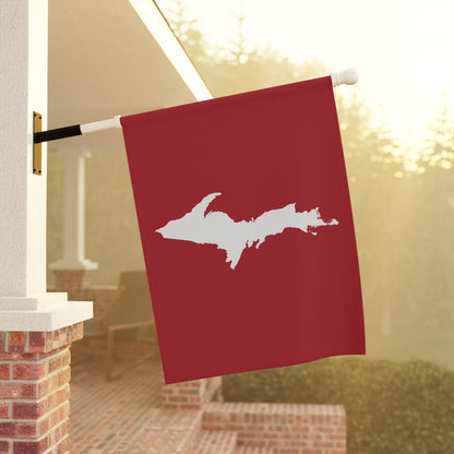 Michigan Upper Peninsula Home & Garden Flag (w/ UP Outline) | Thimbleberry Red