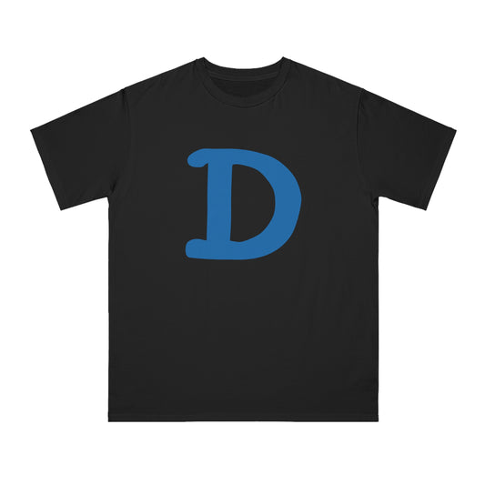 Detroit 'Old French D' T-Shirt (Azure Full  Outline) | Unisex Organic