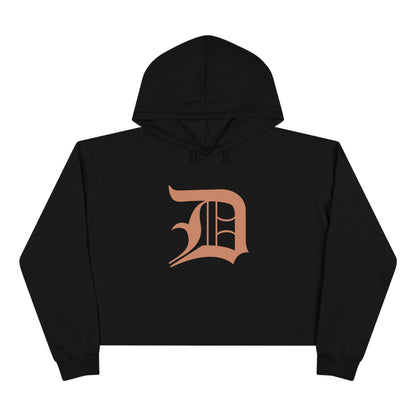 Detroit 'Old English D' Cropped Hoodie (Copper Color)