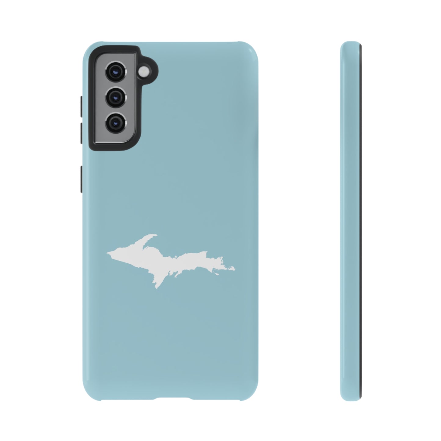 Michigan Upper Peninsula Tough Phone Case ('58 Caddie Blue w/ UP Outline) | Samsung & Pixel Android