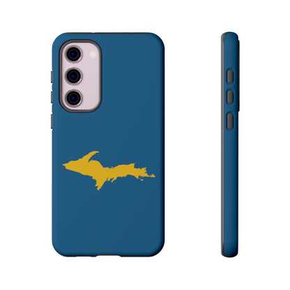 Michigan Upper Peninsula Tough Phone Case (Blueberry w/ Gold UP Outline) | Samsung & Pixel Android