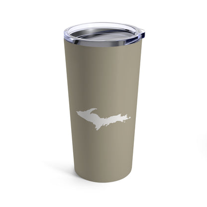 Michigan Upper Peninsula Tumbler (w/ UP Outline) | Petoskey Stone Beige - 20oz