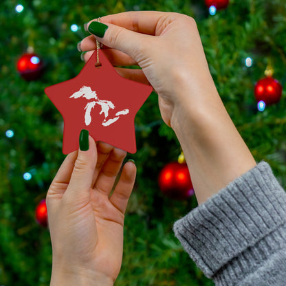 Great Lakes Christmas Ornament (Santa Red) | Ceramic - 4 Shapes