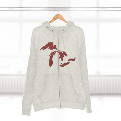 Great Lakes Hoodie (Ore Dock Red) | Unisex Full Zip