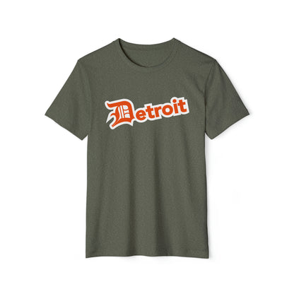 'Detroit' T-Shirt (Maple Leaf Orange Old English 'D') | Unisex Recycled Organic