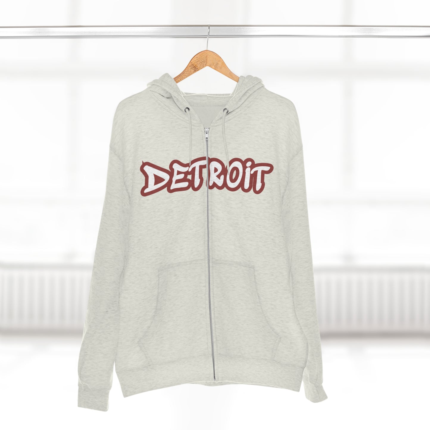 'Detroit' Hoodie (Ore Dock Red Tag Font) | Unisex Full Zip