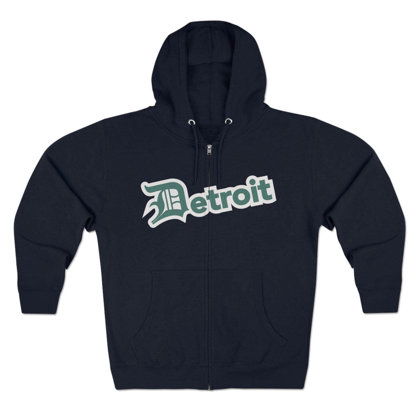 'Detroit' Hoodie (Copper Green w/ Old English 'D') | Unisex Full Zip