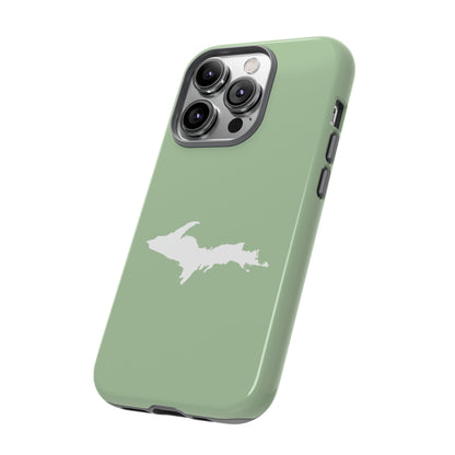 Michigan Upper Peninsula Tough Phone Case (Green Tea Color w/ UP Outline) | Apple iPhone