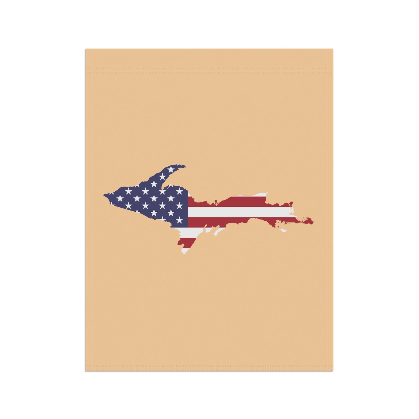 Michigan Upper Peninsula Home & Garden Flag (w/ UP USA Flag) | Pale Apricot