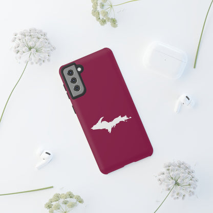 Michigan Upper Peninsula Tough Phone Case (Ruby Red w/ UP Outline) | Samsung & Pixel Android