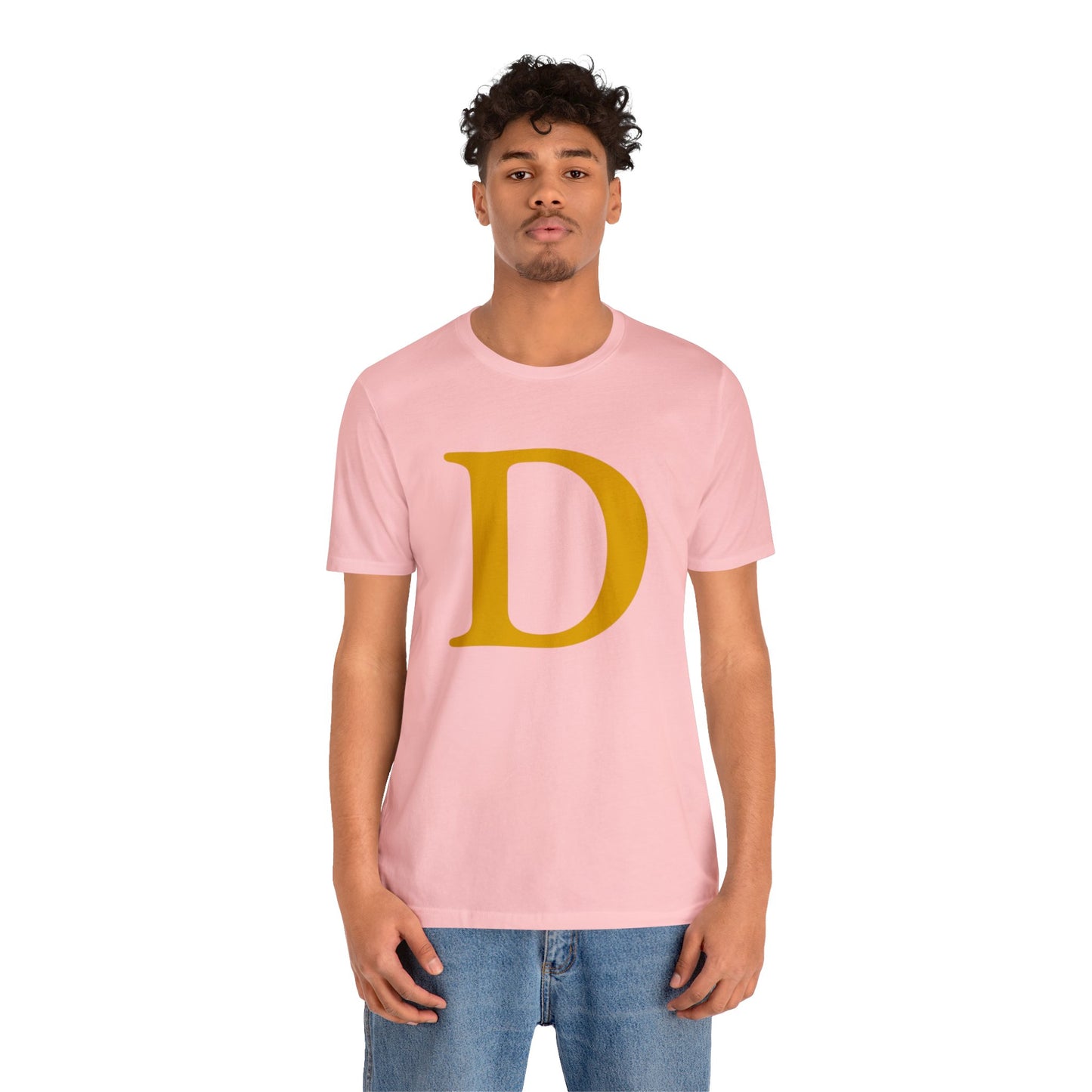 Detroit 'Old French D' T-Shirt (Gold Full Body Outline) | Unisex Standard Fit