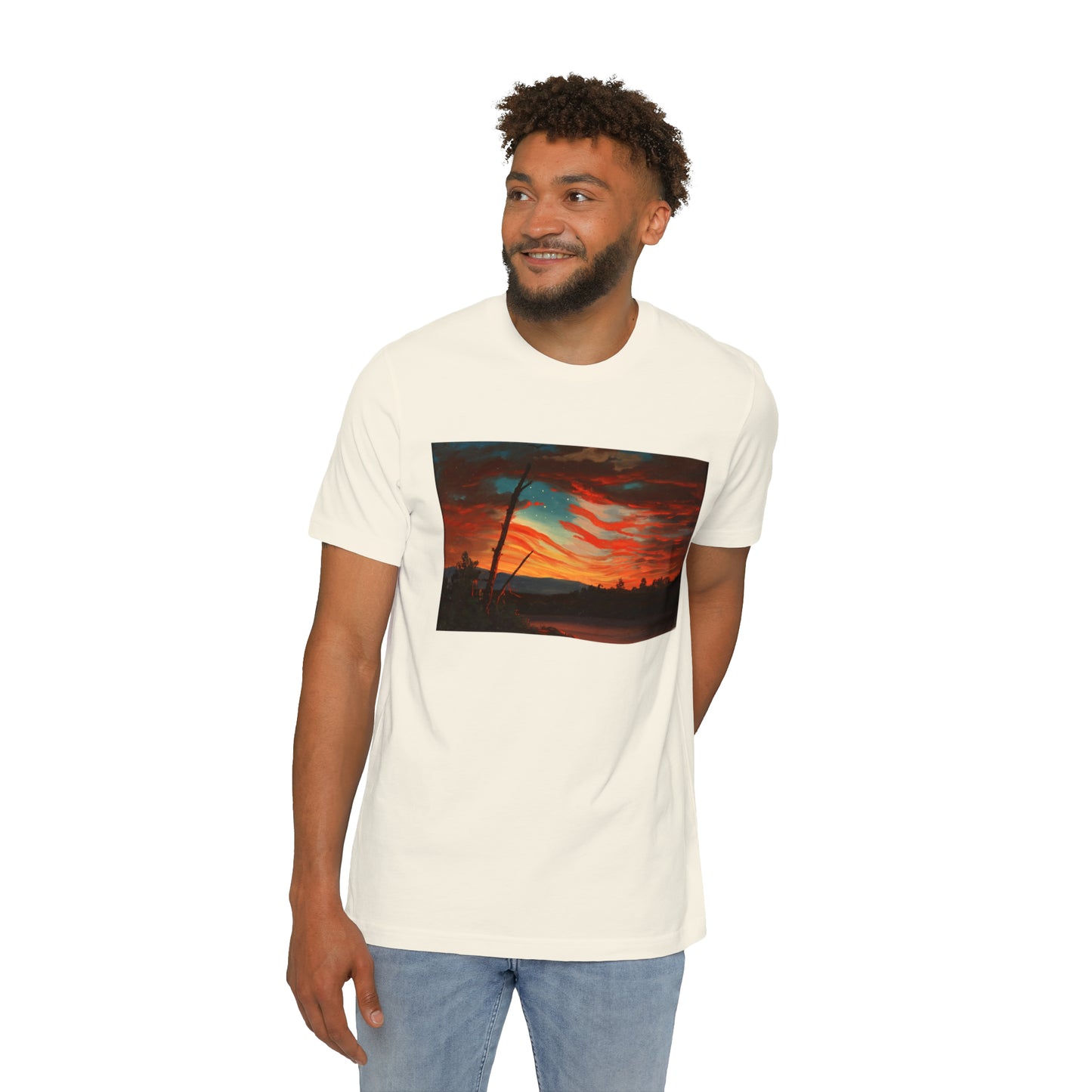 'Our Banner in the Sky' Painting T-Shirt (Church, 1861) | Made in USA