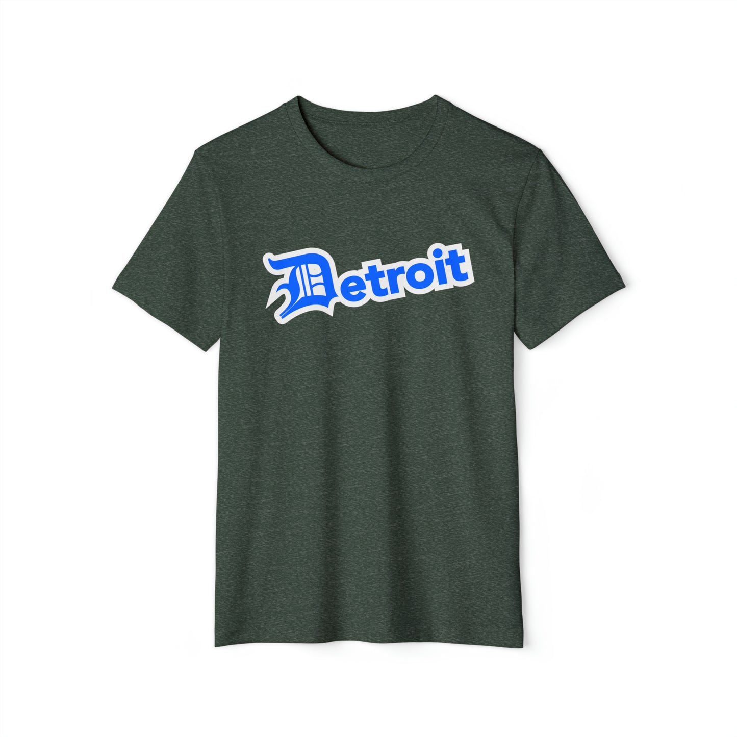 Detroit' T-Shirt (Motor Town Blue Old English 'D') | Unisex Recycled Organic