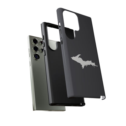 Michigan Upper Peninsula Tough Phone Case (Iron Ore Grey w/ UP Outline) | Samsung & Pixel Android