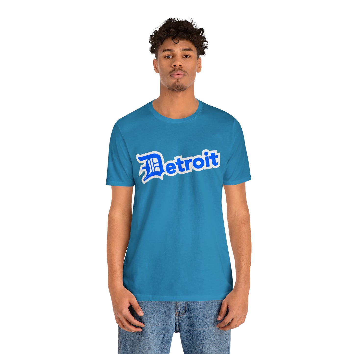 'Detroit' T-Shirt (MotorTown Blue w/ Old English 'D') | Unisex Standard