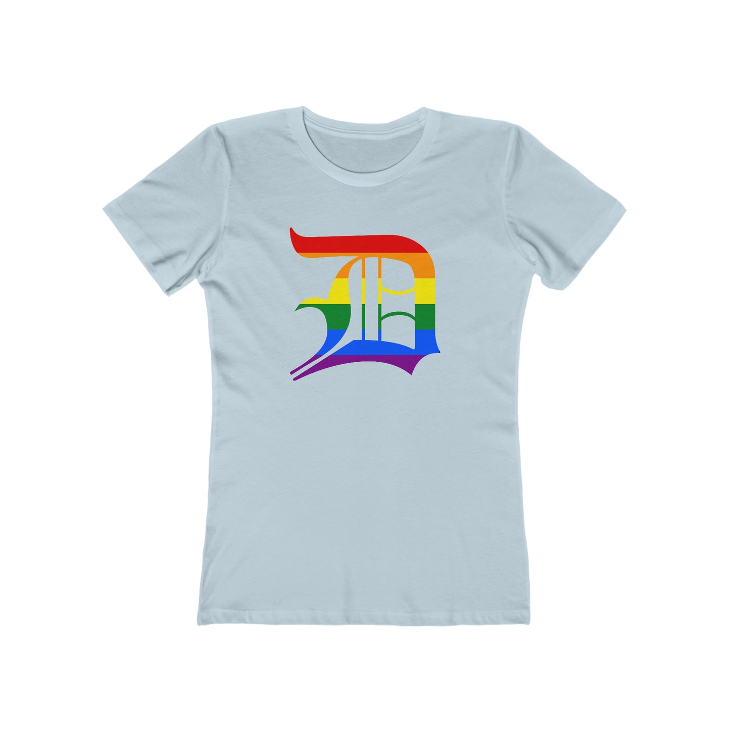 Detroit 'Old English D' T-Shirt (Rainbow Pride Edition) | Women's Boyfriend Cut