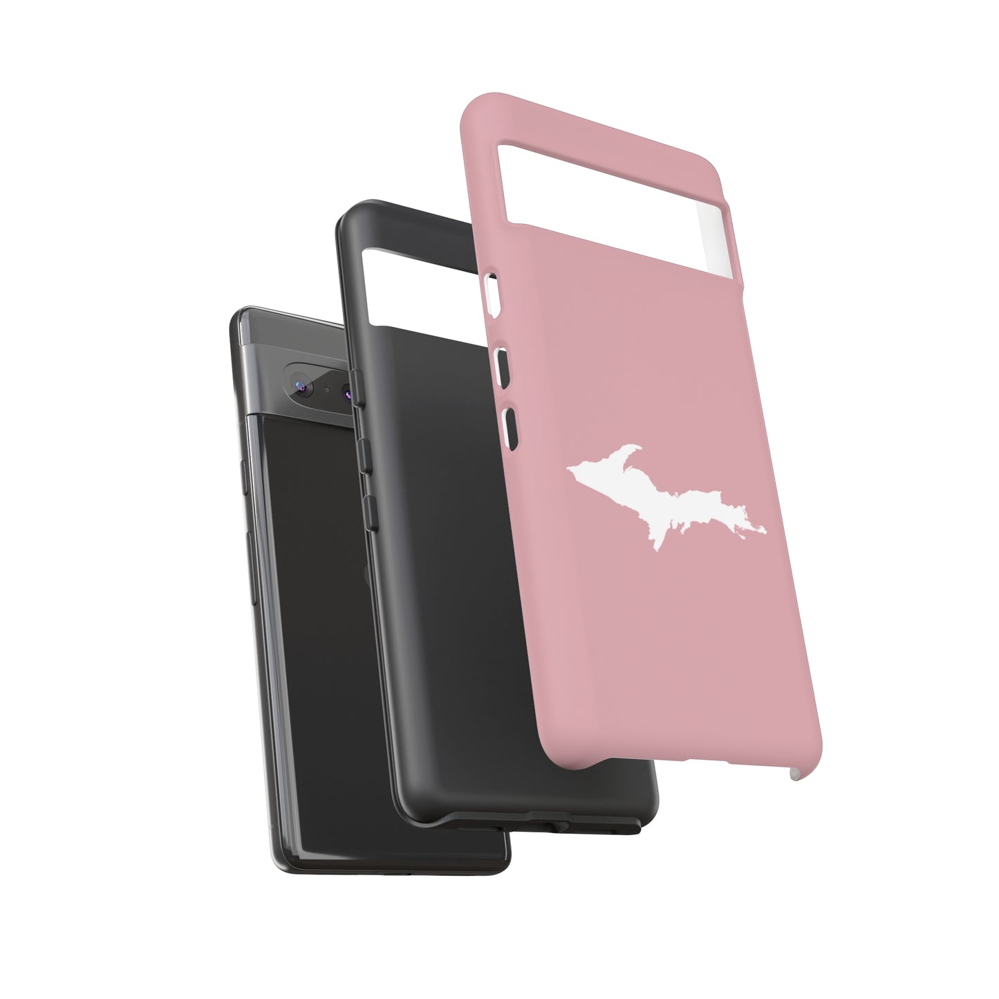 Michigan Upper Peninsula Tough Phone Case (Cherry Blossom Color w/ UP Outline) | Samsung & Pixel Android