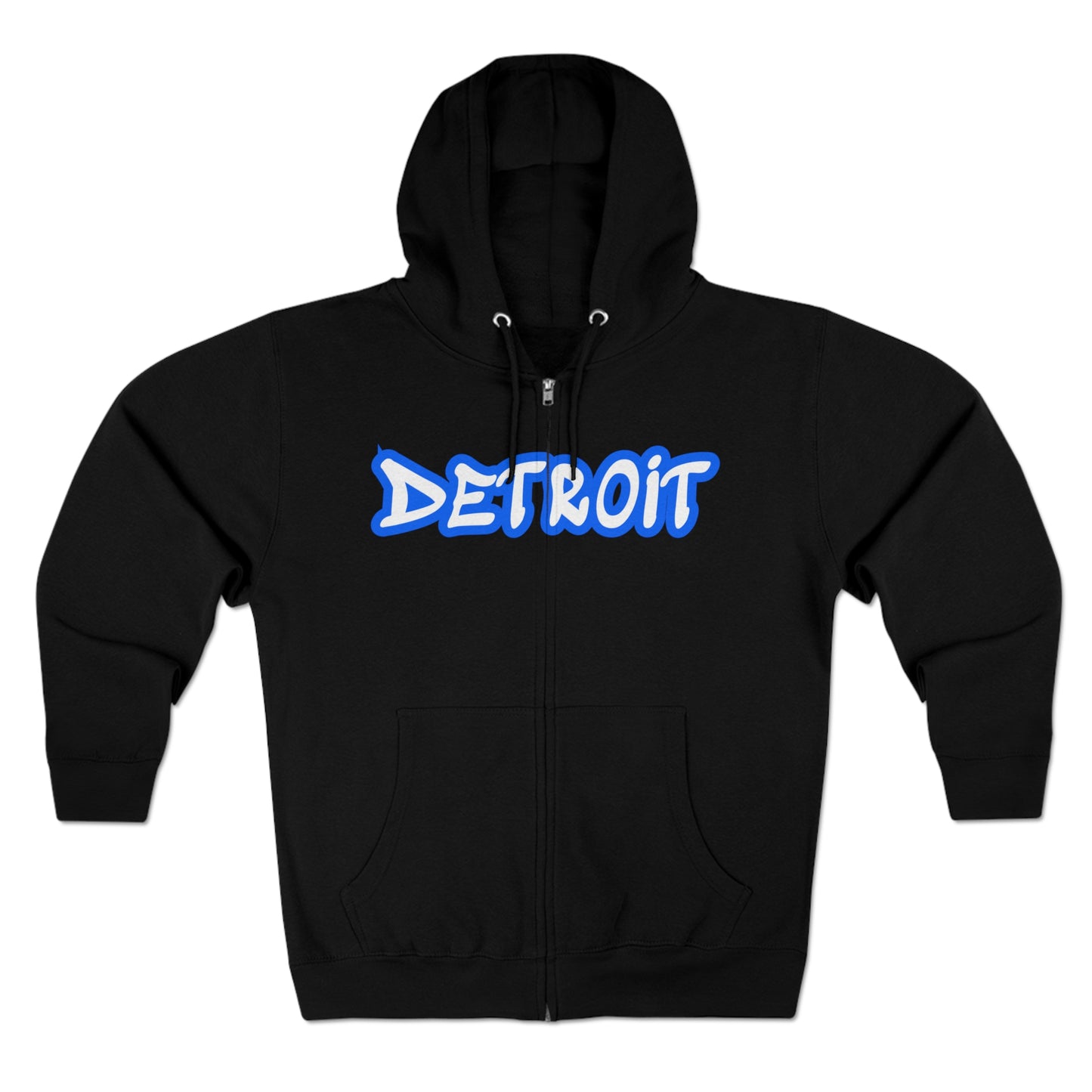 Detroit' Hoodie (Motor Town Blue Tag Font) | Unisex Full Zip