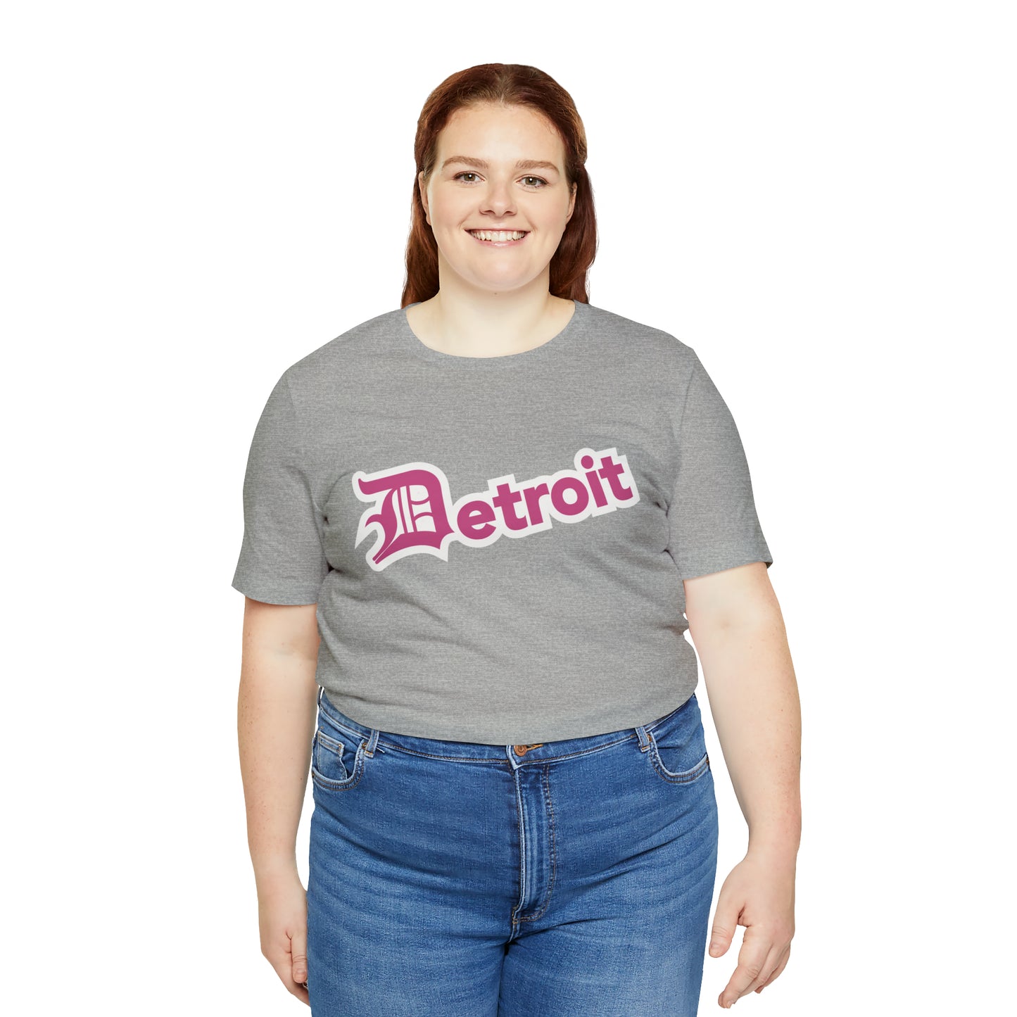 'Detroit' T-Shirt (Apple Blossom Pink w/ Old English 'D') | Unisex Standard