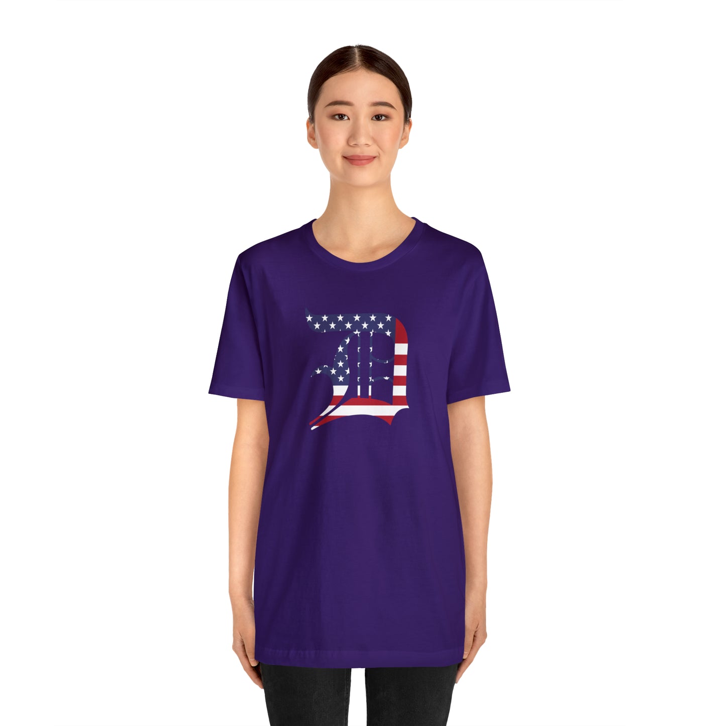 Detroit 'Old English D' T-Shirt (Patriotic Edition) | Unisex Standard