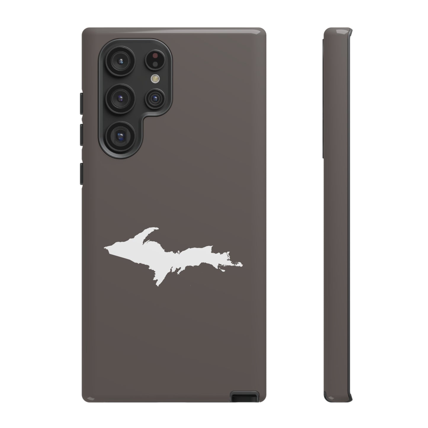 Michigan Upper Peninsula Tough Phone Case (Warren Tank Grey w/ UP Outline) | Samsung & Pixel Android