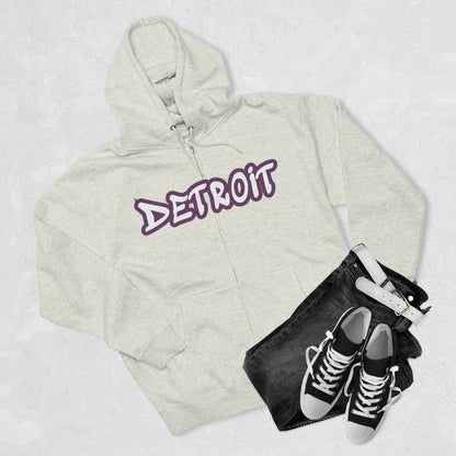 Detroit' Hoodie (Plum Tag Font) | Unisex Full Zip