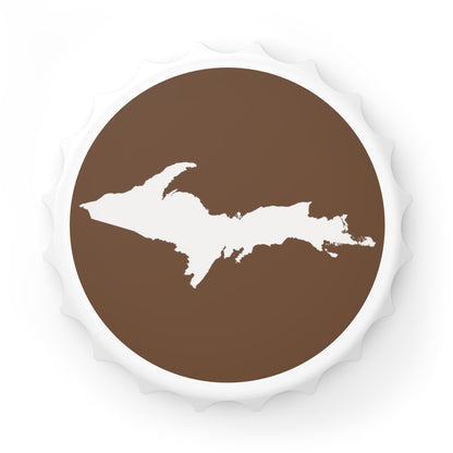 Michigan Upper Peninsula Bottle Opener (w/ UP Outline) | Coffee Color