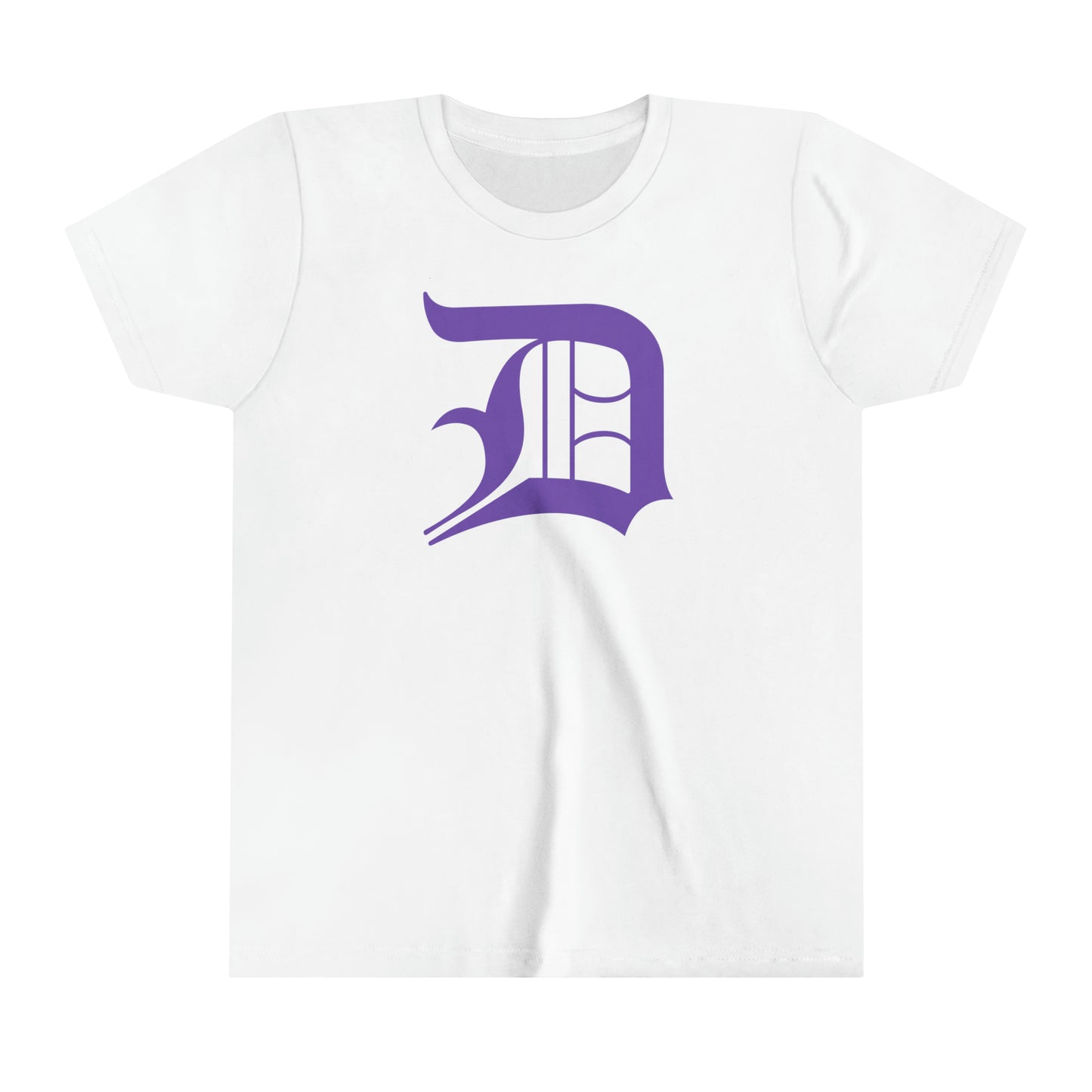 Detroit 'Old English D' T-Shirt (Lake Iris) | Youth Short Sleeve