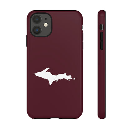 Michigan Upper Peninsula Tough Phone Case (Old Mission Burgundy w/ UP Outline) | Apple iPhone