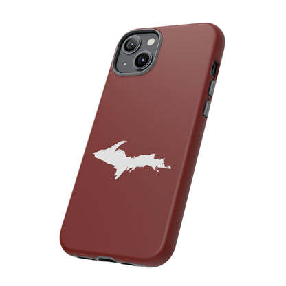 Michigan Upper Peninsula Tough Phone Case (Traverse Cherry Red w/ UP Outline) | Apple iPhone